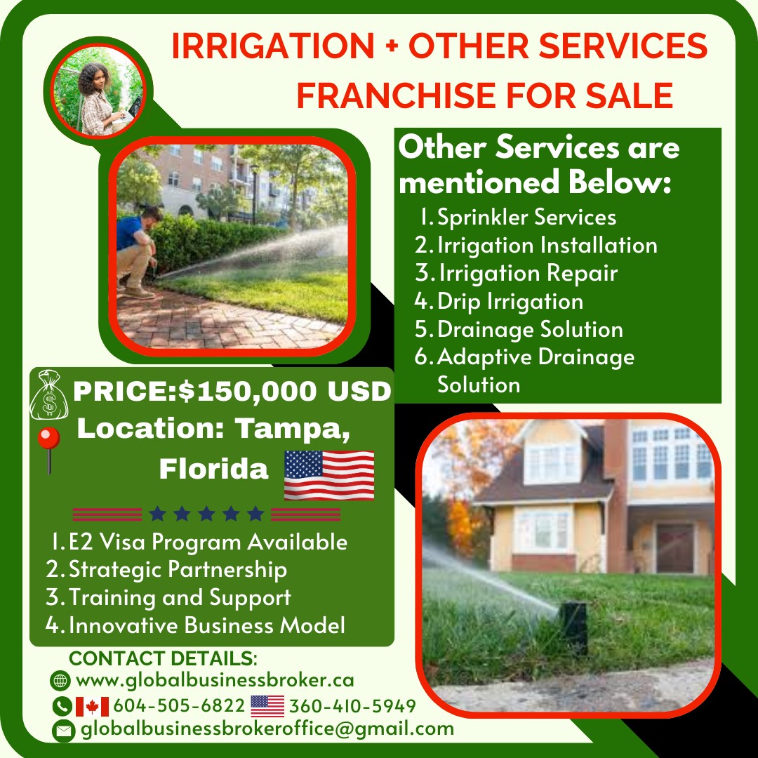Irrigation +  Outdoor Water Management Services Franchise For Sale